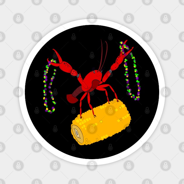 Mardi Gras crawfish Magnet by Stephanie Kennedy 